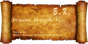 Brassai Kristóf névjegykártya