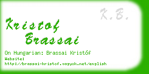 kristof brassai business card